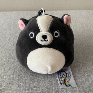 Squishmallows Skylar the Skunk Clip On Keychain 3.5"